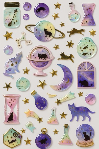 Наклейки "Lunar cat" 