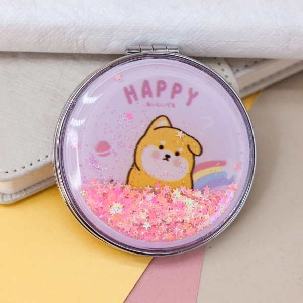 Зеркало "Shiba planet", pink 