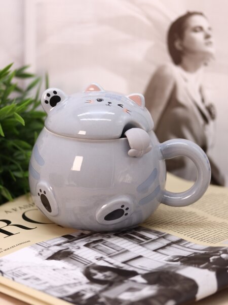 Кружка «Chubby cat», grey (460 мл) 