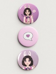 Набор значков 3 шт. iLikeGift Аниме "Love bunny girl"