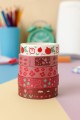 Набор декоративного скотча "Designer prints", red