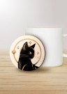 Подставка под горячее iLikeGift «Лунная кошка», 9 см