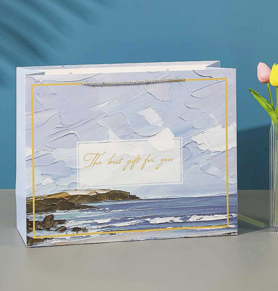 Пакет подарочный (XXL) "Scenery sea", blue (42*33*15) 