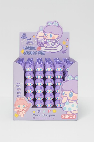 Ручка гелевая "Little sister pig", purple 
