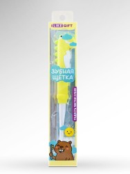 Зубная щётка для взрослых iLikeGift "Tiny Rawr", yellow (10 см)