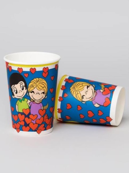 Набор бумажных стаканов 6 шт. "Love is…", синий, 250 мл 