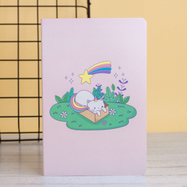 Тетрадь (A5) "Catcorn lies", pink (13.5*20.5) 