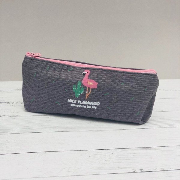 Пенал "Nice flamingo", gray 