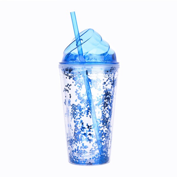 Тамблер "Блёстки", blue 