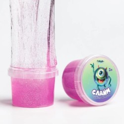 Слайм "Стекло", с малиновыми блестками (90 гр)