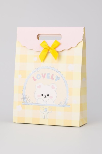 Пакет подарочный (XS) "Nice bear", yellow (16.5*12.5*6) 