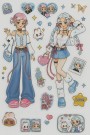 Наклейки "Anime dark blue" (22*12 см)