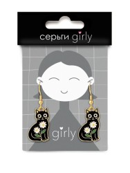 Серьги GIRLY "Black cat"