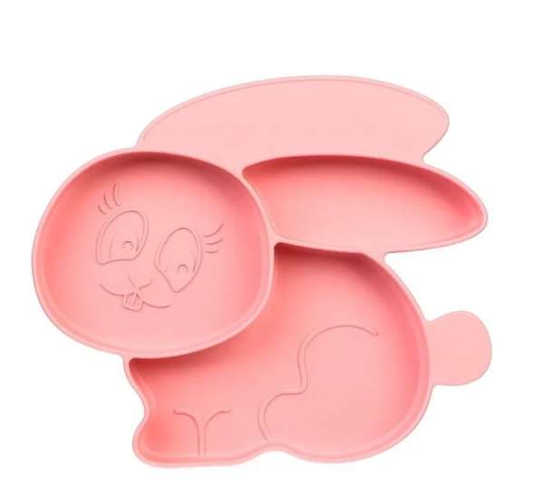 Тарелка силиконовая "Bunny",  pink 