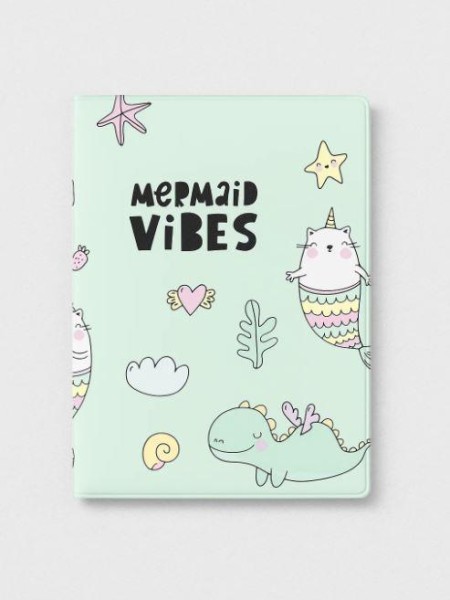 ОБЛОЖКА ДЛЯ ПАСПОРТА «Mermaid vibes», плотность 600 мкм 
