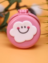 Расческа раскладная с зеркалом  "Smiling cloud folding", pink