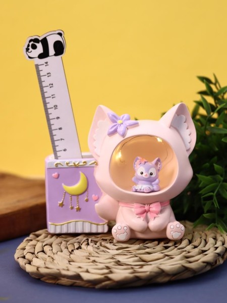 Ночник - подставка для канцелярских принадлежностей «Baby fox», pink (17 см), пластик 
