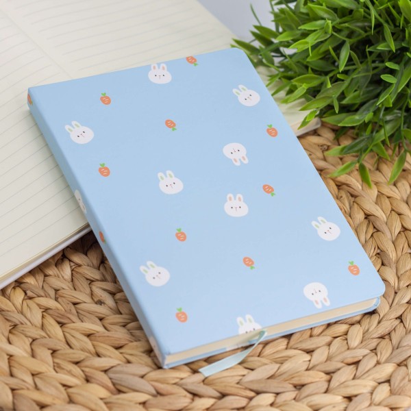 Блокнот (A5) "Much hare and fruit", blue (14.5*21) 