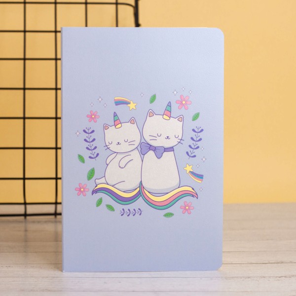 Тетрадь (A5) "Catcorn two", blue (13.5*20.5) 