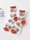 Носки iLikeGift «Cat patern», red, мужские/женские евро размер 35-41