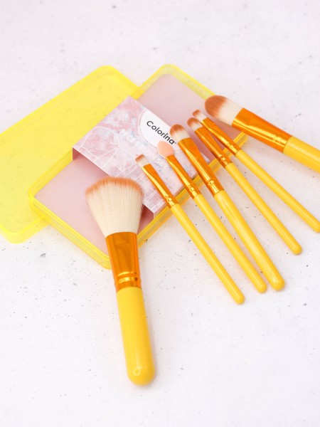 Набор кистей для макияжа "Colorina", 7 кистей, yellow 