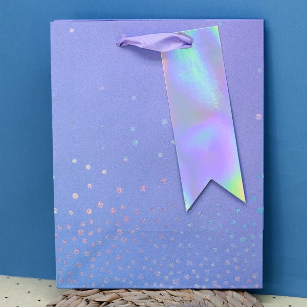 Пакет подарочный (S) «Sequins», purple (18*23*10) 