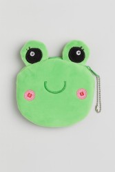 Кошелёк плюшевый "Green frog", green (10*11 см)