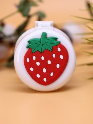 Расческа раскладная с зеркалом  "Summer fruit folding", white