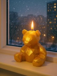 Свеча декоративная "Мишка грань" (6х5,5х6см)