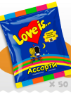 Жевательная резинка "Love is" Микс, Пакет 50 шт