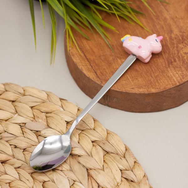 Ложка десертная "Unicorn", pink 