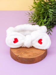 Повязка на голову "Two heart", white