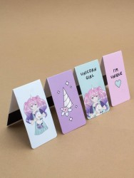 Набор магнитных закладок "Anime girl unicorn", 4 шт., 35х70 мм