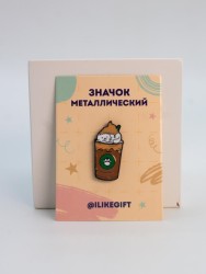 Значок металлический iLikeGift "Coffee catpuccino"