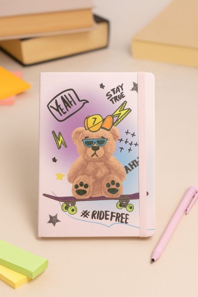 Блокнот (А5) "Bear ride free", beige (14.5*21) 