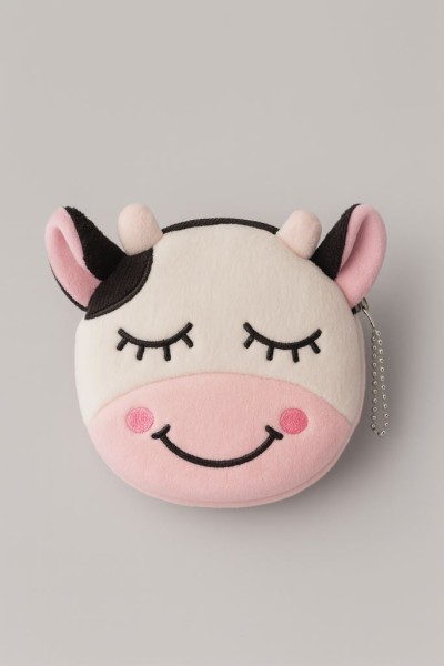 Кошелёк плюшевый "Cow", white (10*11 см) 