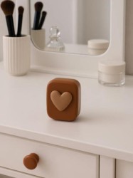 Контейнер для линз «Heart paint», brown