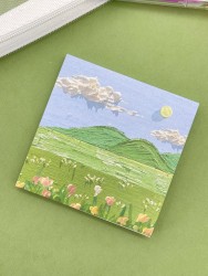 Блок стикер для записей "Scenery", blue