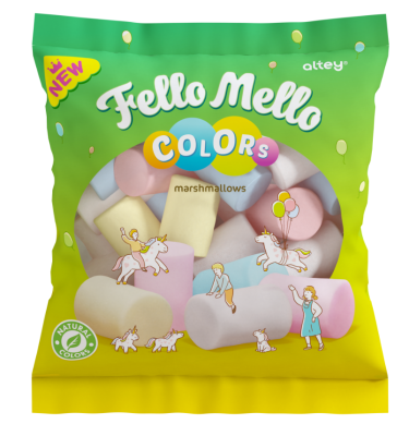 Жевательный зефир (Marshmallows) "FELLO MELLO" COLORS, 85 гр.