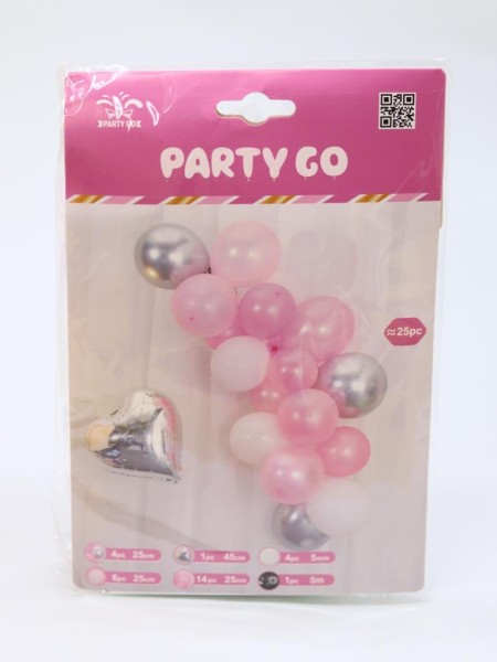 Набор воздушных шаров 25 шт. "Air heart", pink 