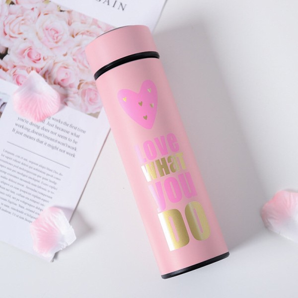 Термос "Love what you do", pink (400ml) 