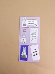 Набор магнитных закладок "Anime girl cat", 4 шт., 35х70 мм