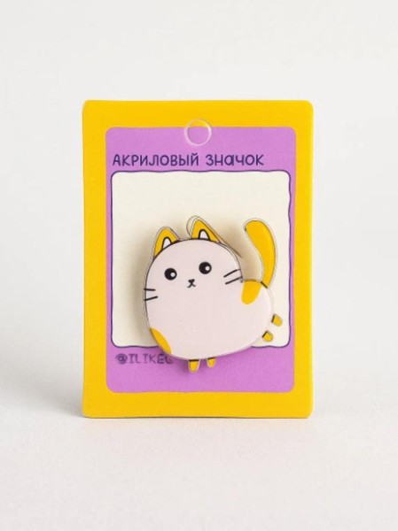 Значок акриловый iLikeGift "White-red cat" 