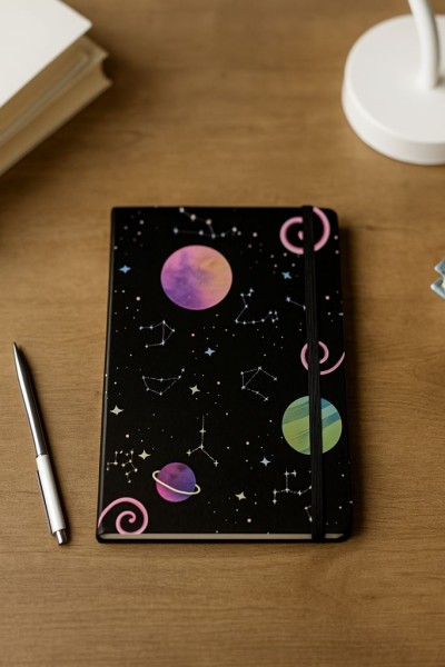 Блокнот (А5) "Universe swirl", black (14.5*21) 
