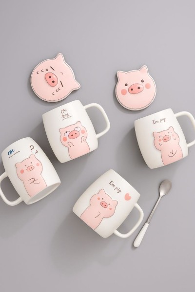 Кружка керамическая "Happy pig", mix 