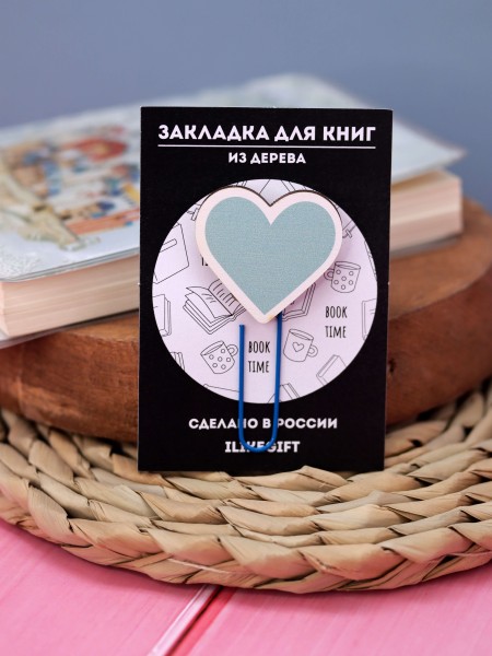 Закладка – скрепка ECO из дерева TIFFANY HEART 
