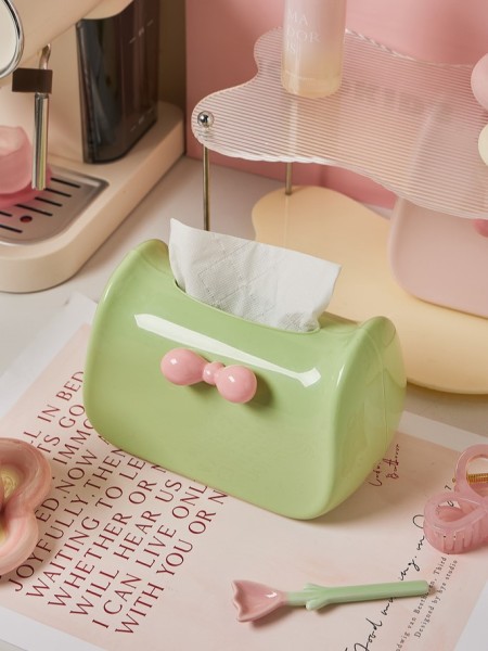 Салфетница «Glossy bow», green (21*12,5*12,5 см) 