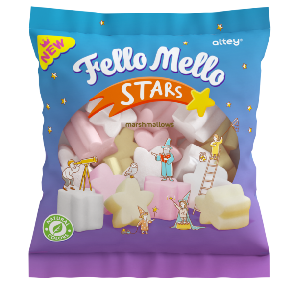 Жевательный зефир (Marshmallows) "FELLO MELLO" STARS, 85 гр 