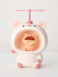 Kопилка - ночник «Baby pig fan», white (13,5 см), пластик