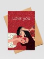 Открытка «Love you», 100*150 мм, 5 шт